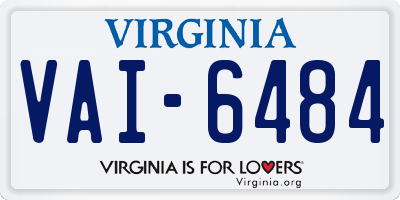 VA license plate VAI6484