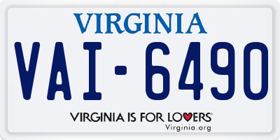 VA license plate VAI6490