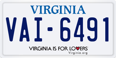 VA license plate VAI6491