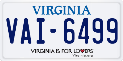 VA license plate VAI6499