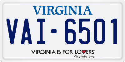 VA license plate VAI6501