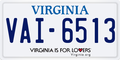 VA license plate VAI6513