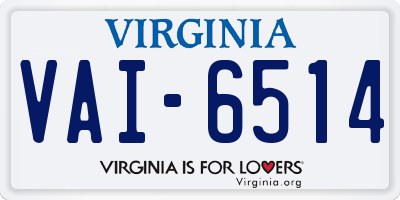 VA license plate VAI6514