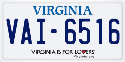 VA license plate VAI6516