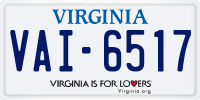 VA license plate VAI6517