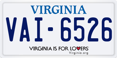 VA license plate VAI6526
