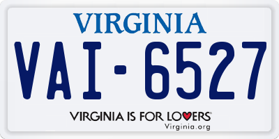 VA license plate VAI6527
