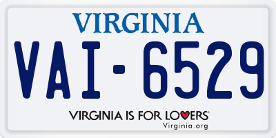 VA license plate VAI6529