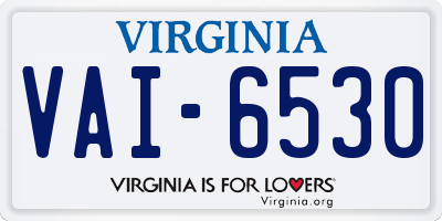 VA license plate VAI6530