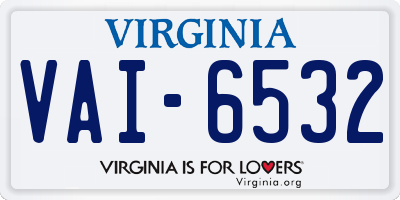 VA license plate VAI6532