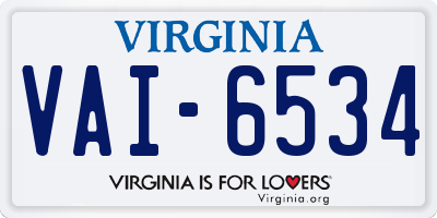 VA license plate VAI6534