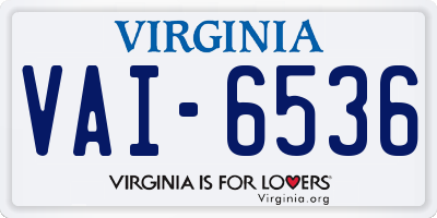VA license plate VAI6536