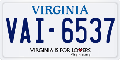 VA license plate VAI6537