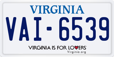 VA license plate VAI6539
