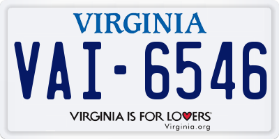 VA license plate VAI6546