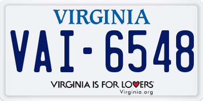 VA license plate VAI6548