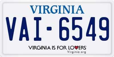 VA license plate VAI6549