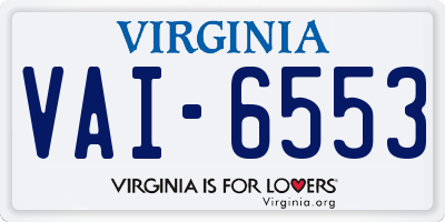 VA license plate VAI6553