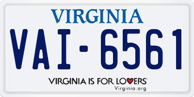 VA license plate VAI6561