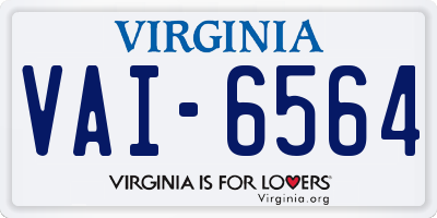 VA license plate VAI6564