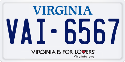 VA license plate VAI6567