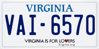 VA license plate VAI6570
