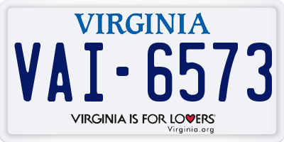 VA license plate VAI6573