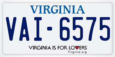 VA license plate VAI6575