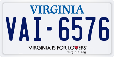 VA license plate VAI6576