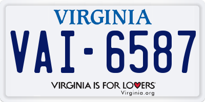 VA license plate VAI6587