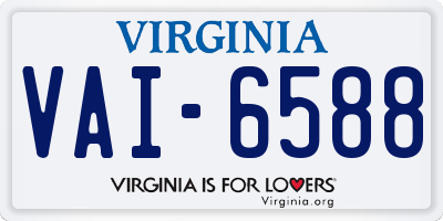 VA license plate VAI6588
