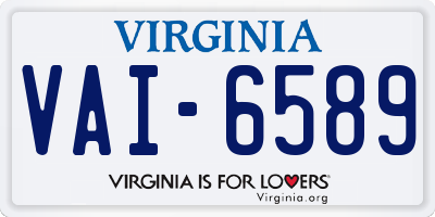 VA license plate VAI6589