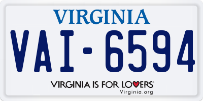 VA license plate VAI6594
