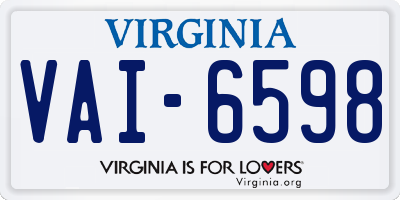 VA license plate VAI6598