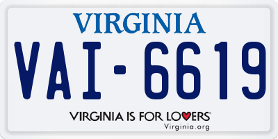 VA license plate VAI6619
