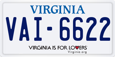 VA license plate VAI6622