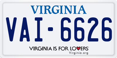 VA license plate VAI6626