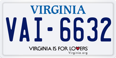 VA license plate VAI6632