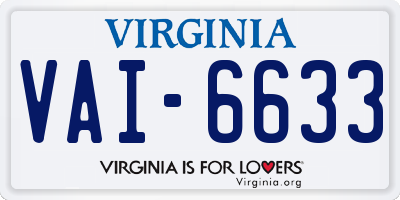 VA license plate VAI6633