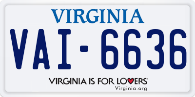VA license plate VAI6636