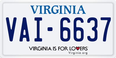 VA license plate VAI6637