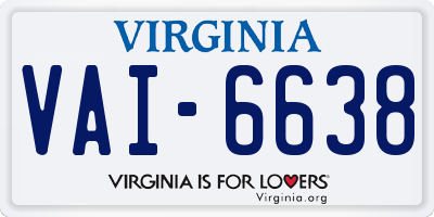 VA license plate VAI6638