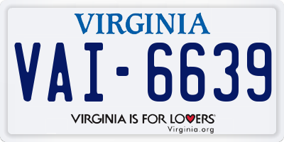 VA license plate VAI6639
