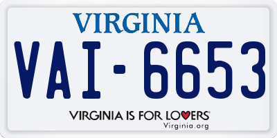 VA license plate VAI6653