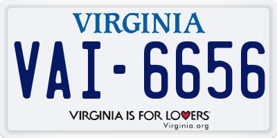 VA license plate VAI6656