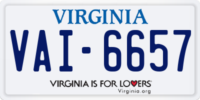 VA license plate VAI6657