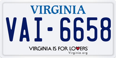 VA license plate VAI6658