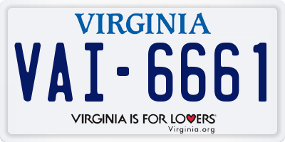 VA license plate VAI6661