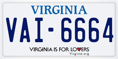 VA license plate VAI6664
