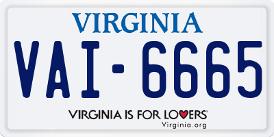 VA license plate VAI6665
